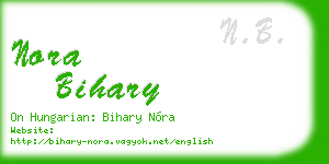 nora bihary business card