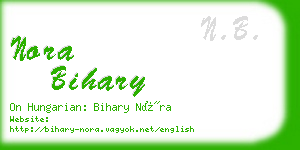 nora bihary business card